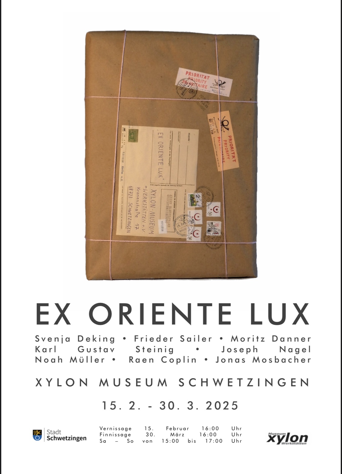 Exhibition poster: group show „Ex oriente lux“, Xylon Museum Schwetzingen