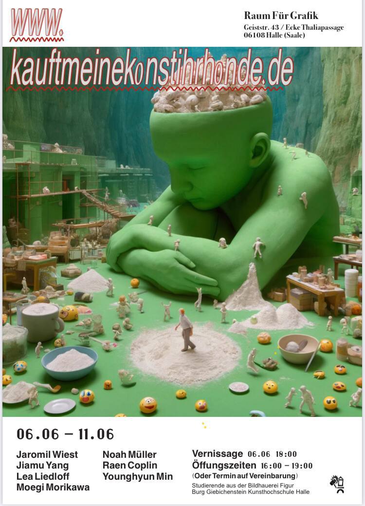 Exhibition poster: group show at Raum für Grafik, Halle