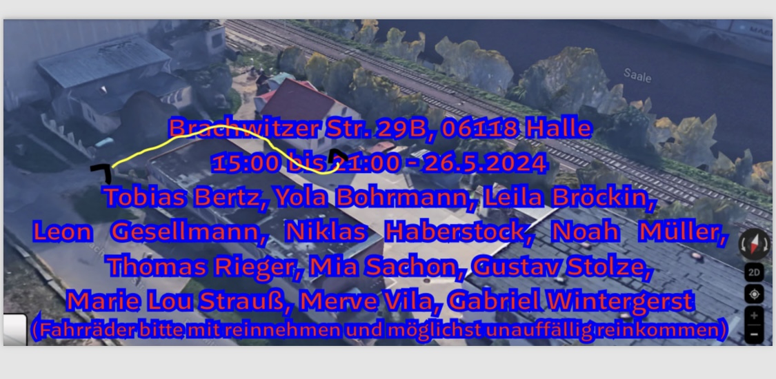 Exhibition poster: group show at Trothaer Hafen, Halle