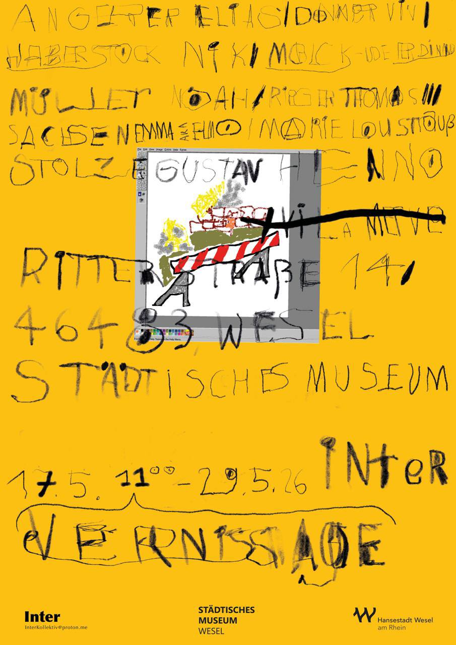 Exhibition poster: group show „Inter“ at Städtisches Museum Wesel, 17–29 May 2026